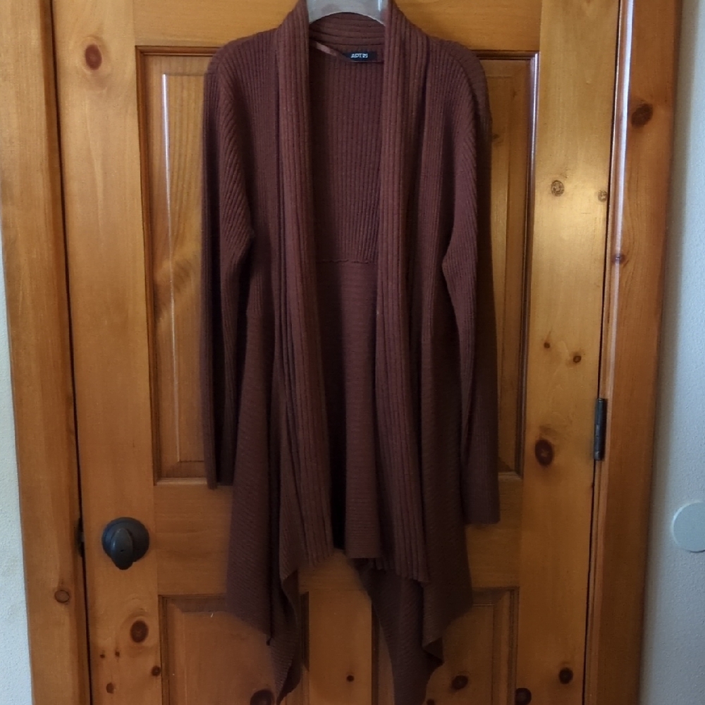 Apt. 9 Women's Brown Open Front Sweater